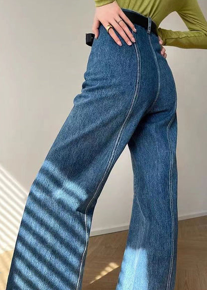 American High Waisted Slim Fit Denim Micro Flared Straight Leg for Spring