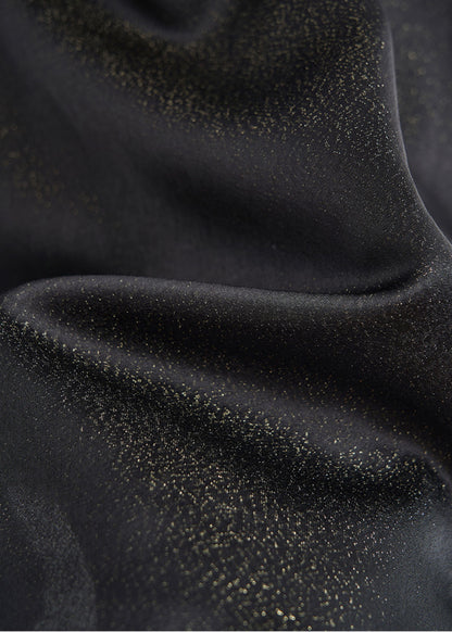 Black Embroidered Decorated Silk Vest Sleeveless