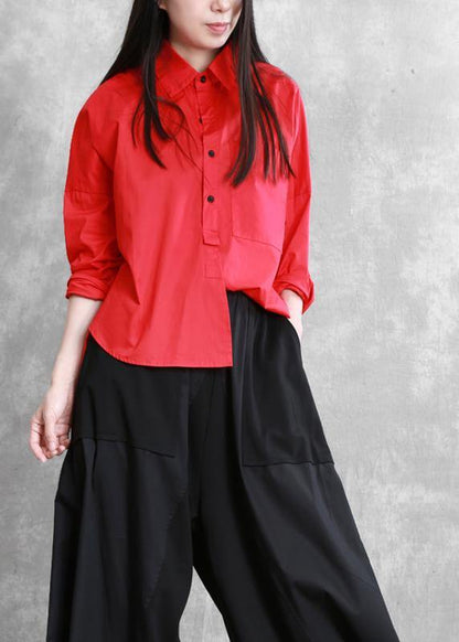 Black Peter Pan Collar Button Cotton Shirt Summer