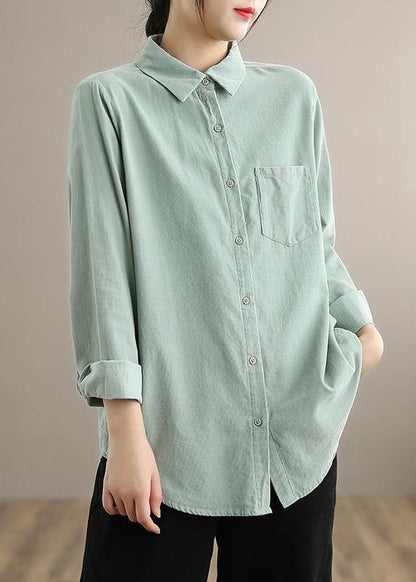 Classy Green Top Lapel Pockets Vestidos De Lino Spring Top