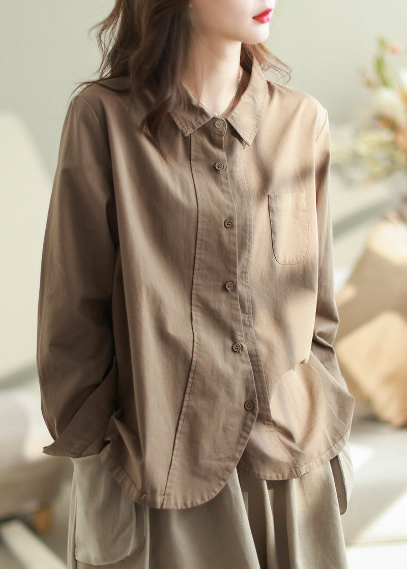 White Oversized Patchwork Cotton Shirt Top Spring