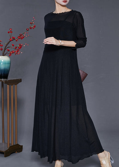 Black Silm Fit Exra Large Hem Dance Dress Summer
