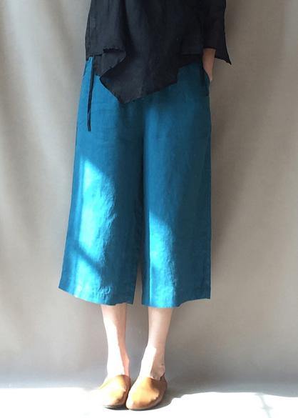 French Blue Trousers Elastic Waist Pockets Tutorials Trousers