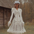 Comstylish Women's Halloween Skeleton And Rose Lace V-neck Dress