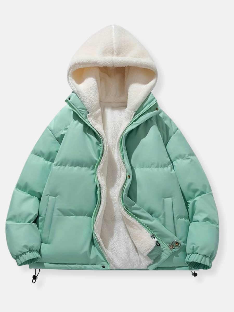 JO | Winter fur coat with zipper