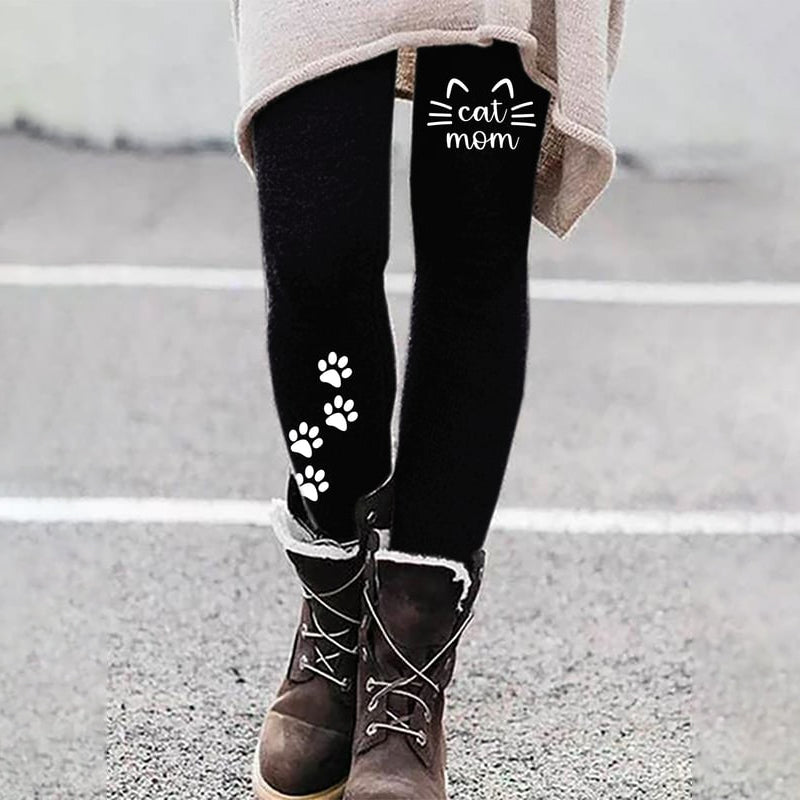 Comstylish Cat Mom Printed Casual Leggings