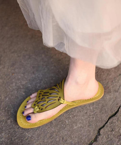 New French Flip Flops With Flat Bottoms Hollowed Out Butterfly Slippers Soofairy Shoes-20251