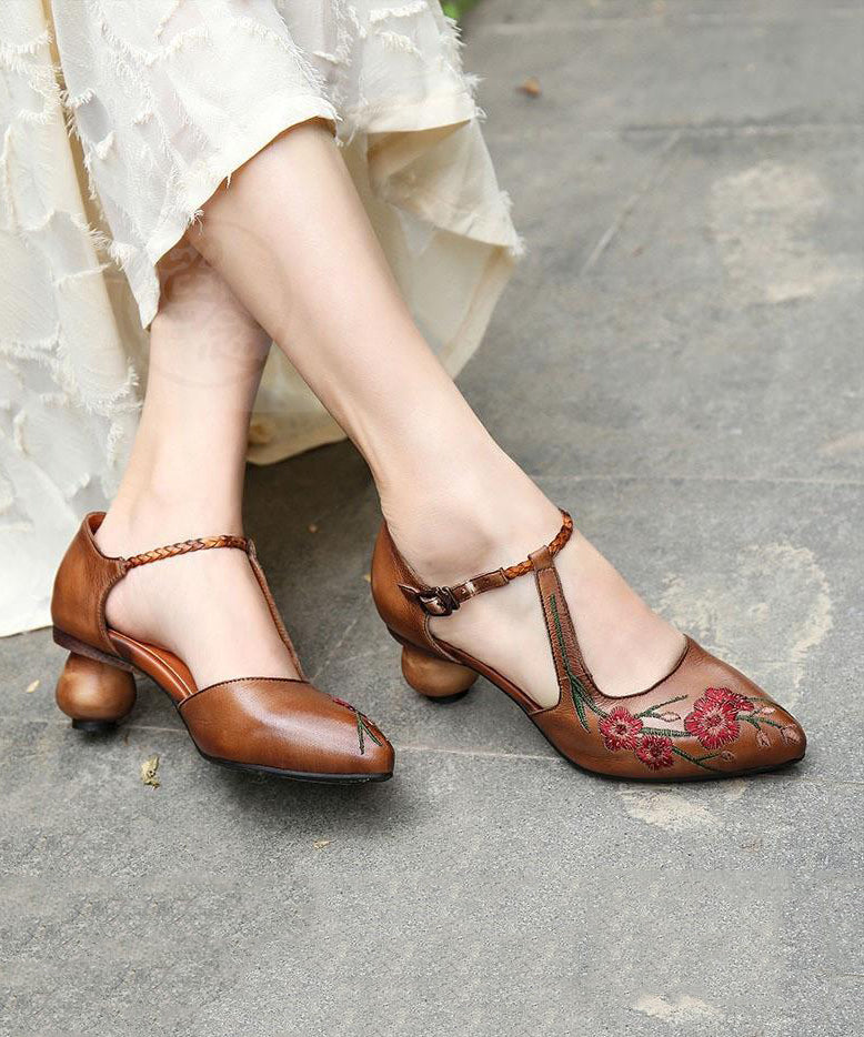Grey Small Fragrance Leather Cross Strap High Heels