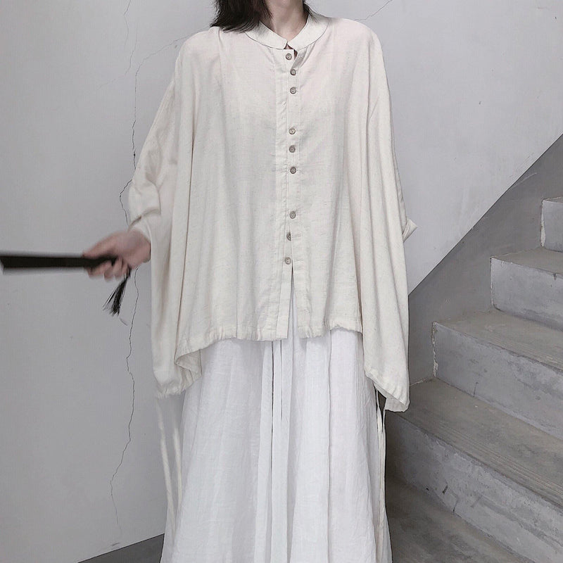 Diy Stand Collar Batwing Sleeve Tops Blouses Tutorials Nude Blouses
