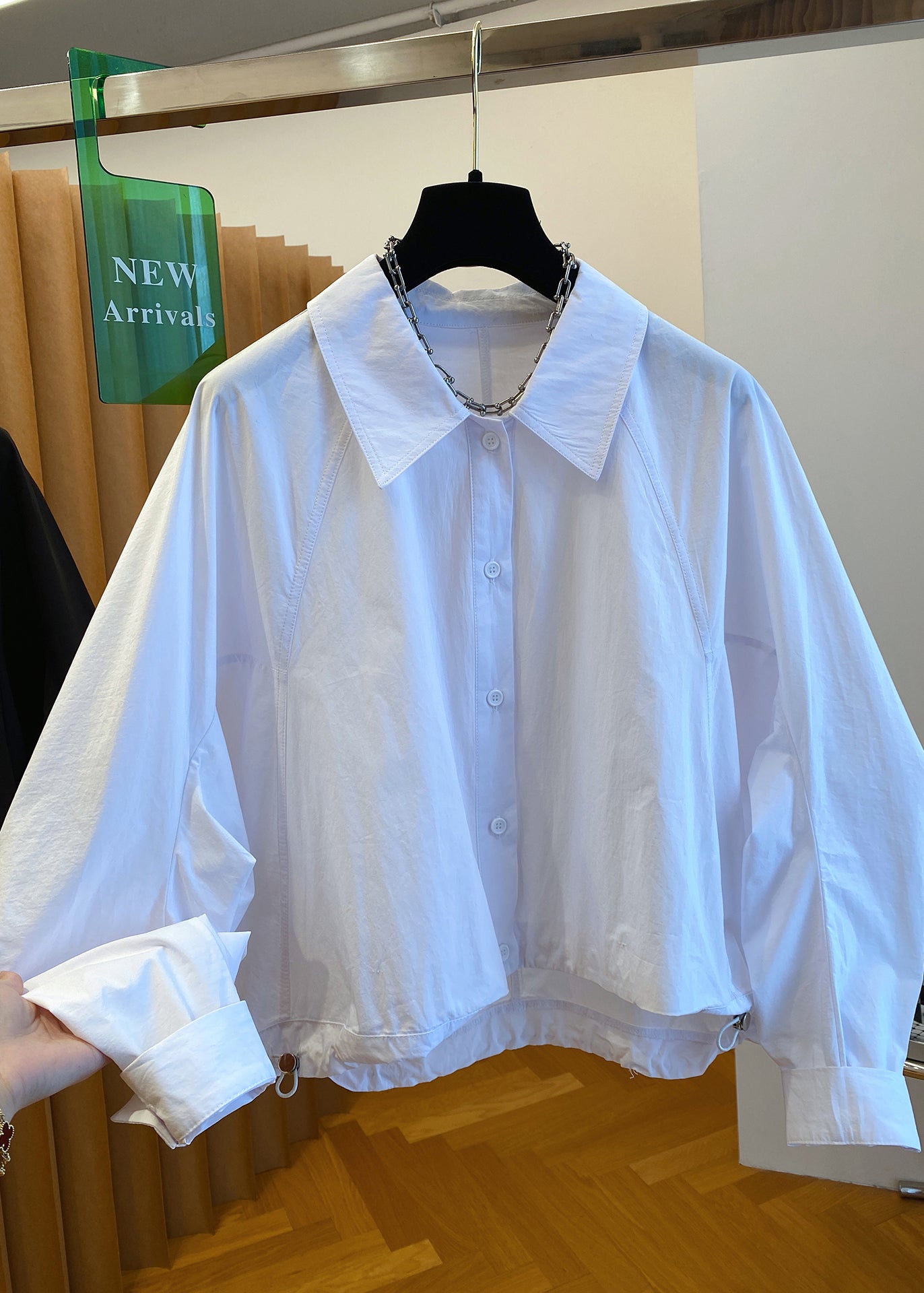 Black Peter Pan Collar Button Cotton Shirts Fall