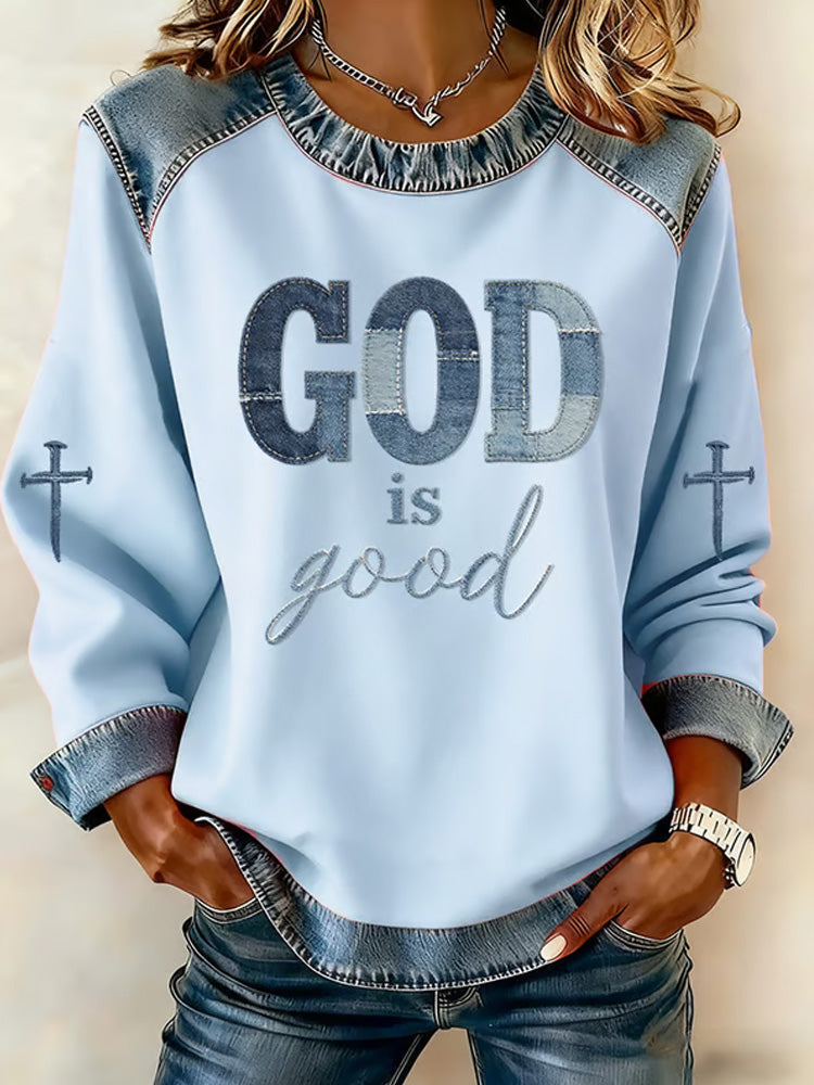 Comstylish Women's Casual God Is Good Sweatshirt