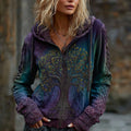 Women's Viking Celtic Knot Tree Of Life Comfort Warm Zip Hoodie artswardrobe