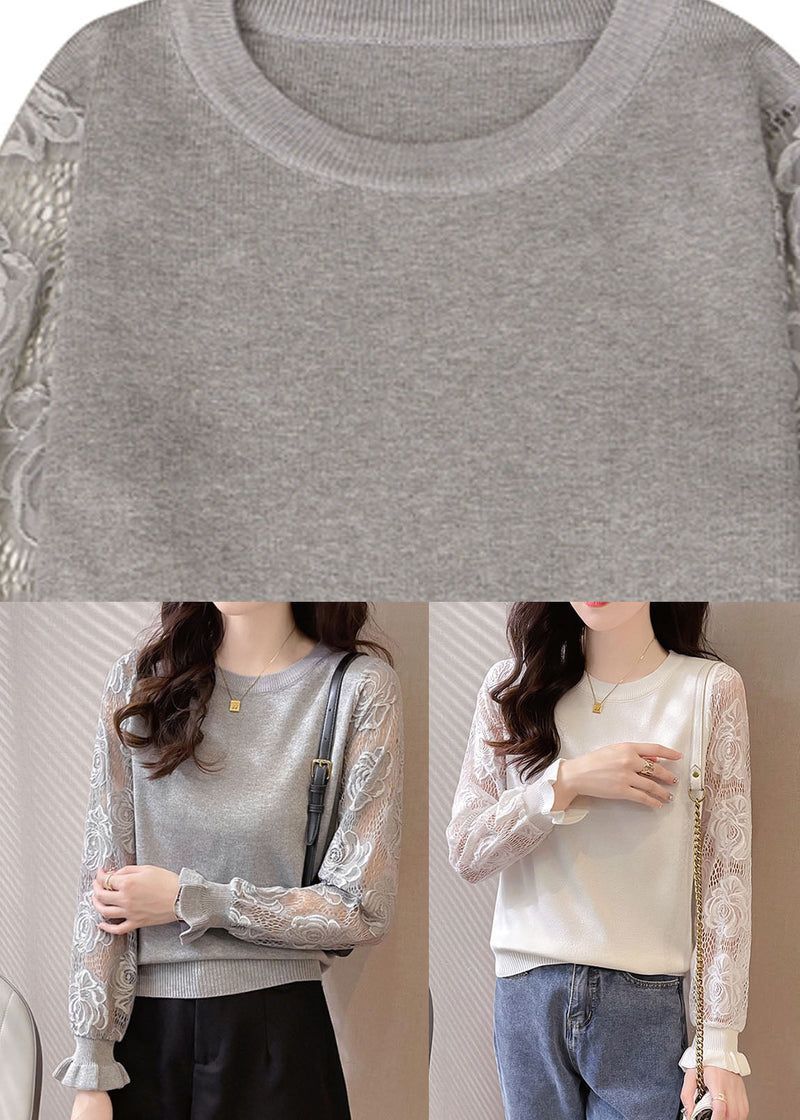 Diy Grey Lace Patchwork Top Fall