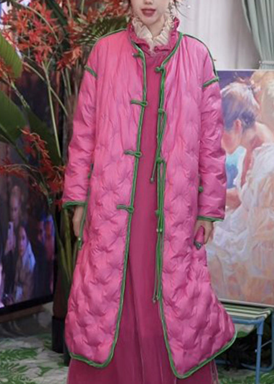 Rose Tasseled Chinese Button Fine Cotton Filled Coat Winter