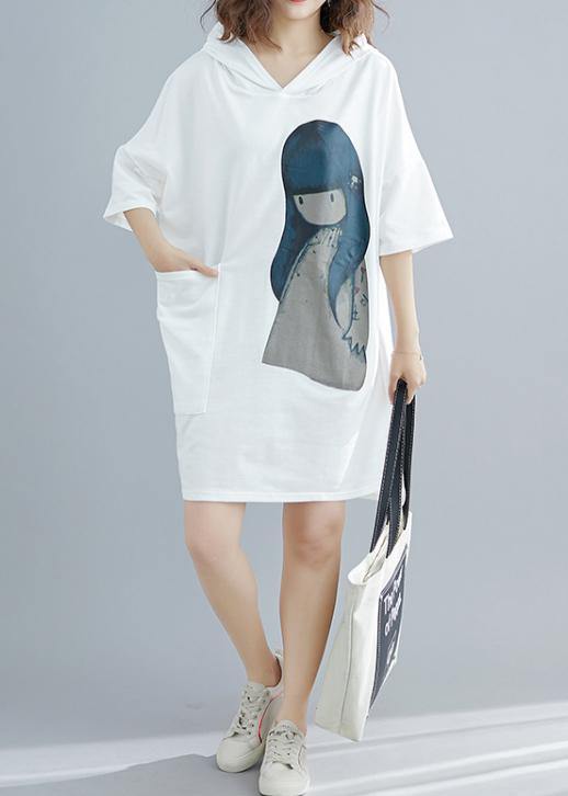 Italian White Appliques Cotton Summer Dresses