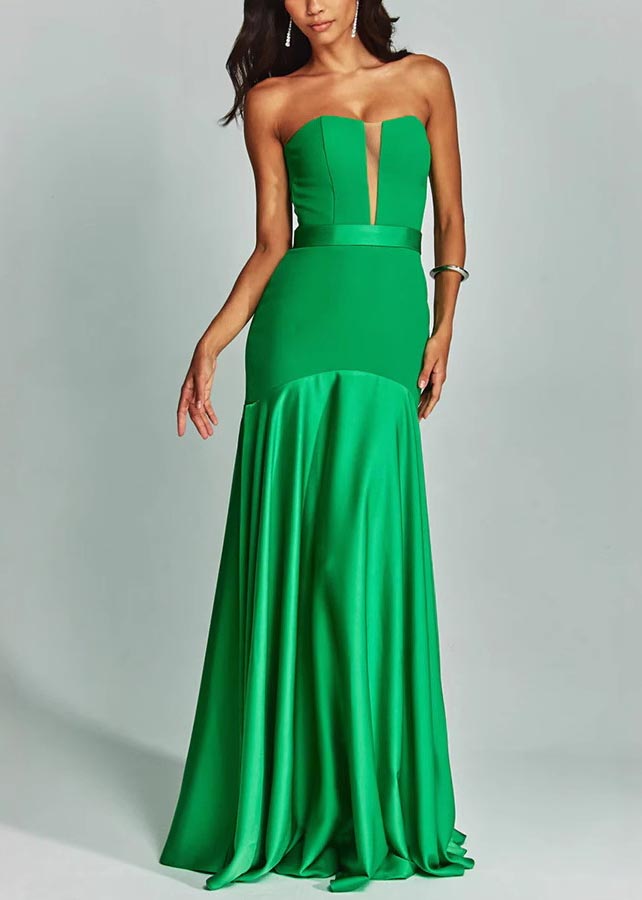 Orange Strapless Patchwork Party Evening Dresses Summer