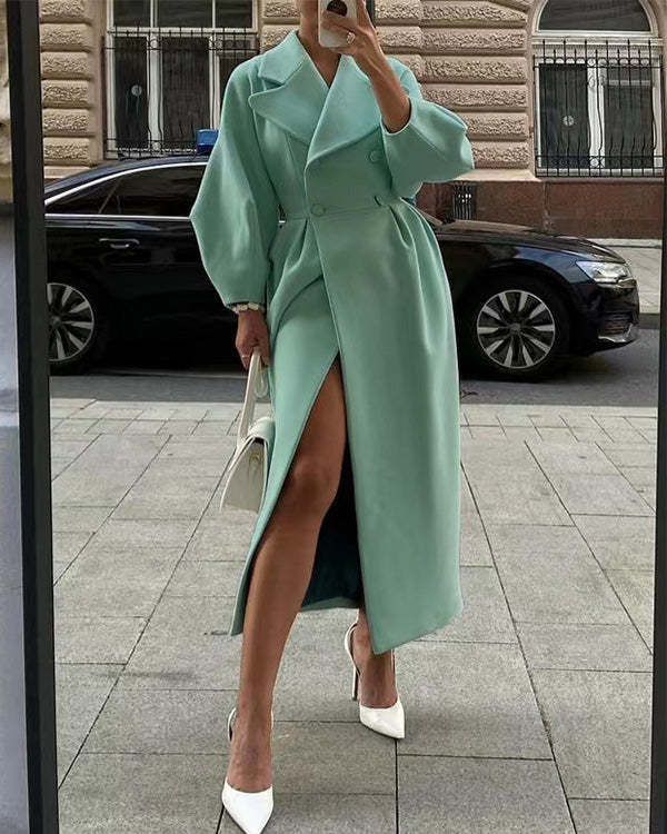JO | Vintage wool coat with lantern sleeves and turn-ups