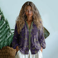 Bohemian Style Dragonfly Linen Print  Long Sleeve Shirt artswardrobe