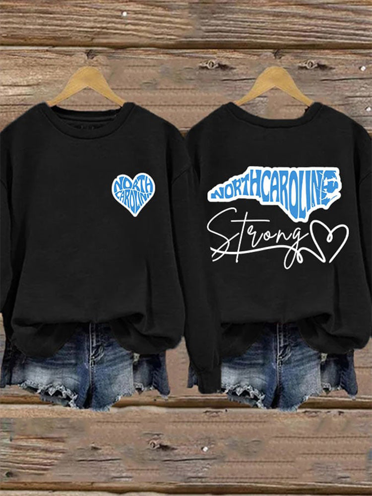 Comstylish North Carolina Strong Print Sweatshirt