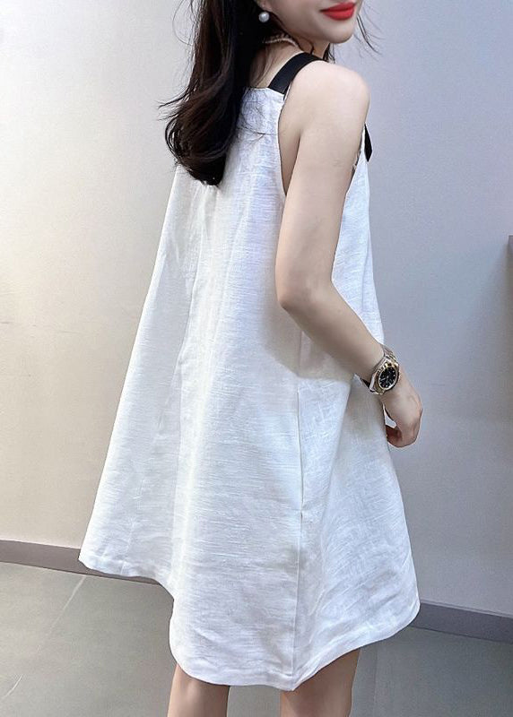 Navy Oversized Cotton Mini Dresses Summer