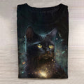 Halloween Cat Art Print Casual T-Shirt elevenforest