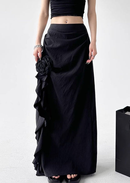 White Side Open High Waist Cotton Skirts Fall