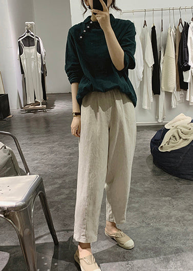 Tea Green Oversized Cotton Top Spring