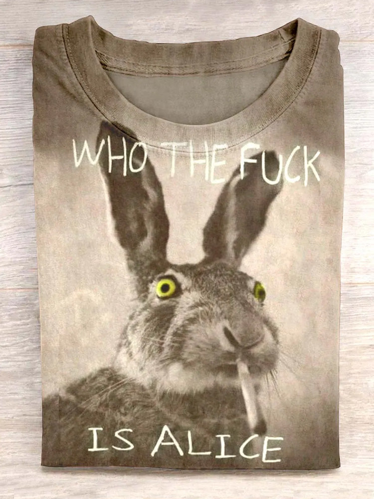 Funny Who The Fuck Art Print Casaul Short Sleeve T-shirt artswardrobe