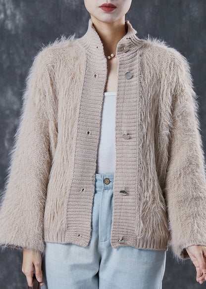 Khaki Thick Cozy Knit Cardigan Spring