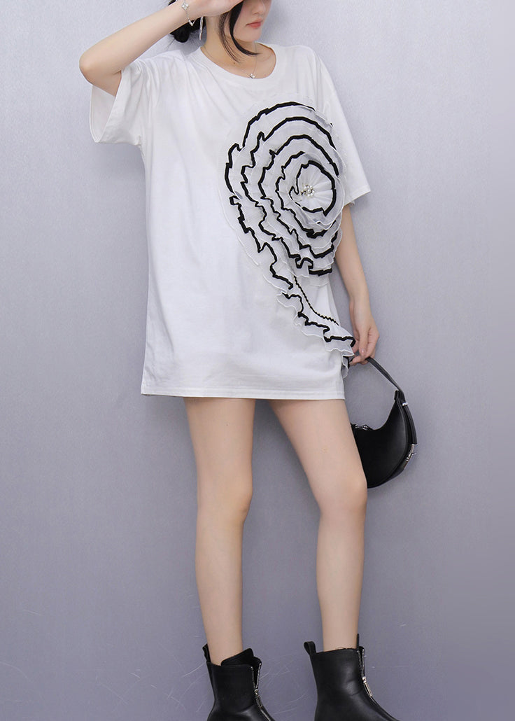 White Ruffled Decorated Cotton Tanks Summer