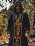 Celtic Mythology Totem Vintage Linen Hooded Robe artswardrobe