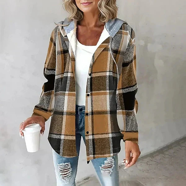 JO | warm check jacket with hood