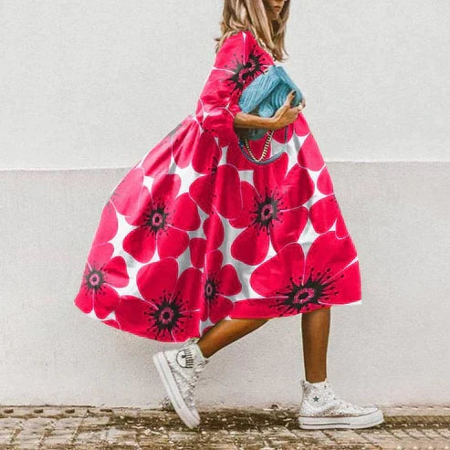 KS | Printed A-line midi dress