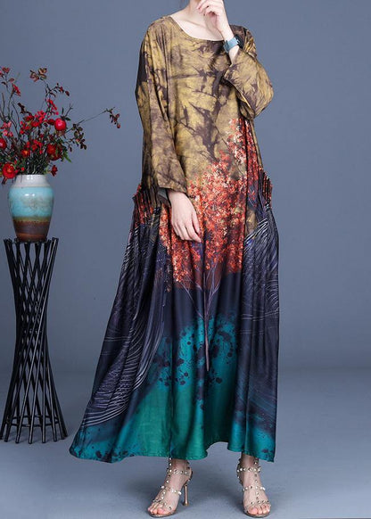 Yellow Print Pockets Summer Spring Party Dress