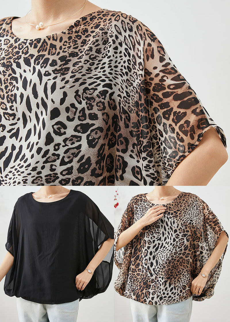 Stylish Black O-neck Oversized Chiffon Tanks Summer