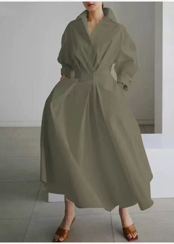 Tea Green Cinched Silm Fit Maxi Dresses Spring