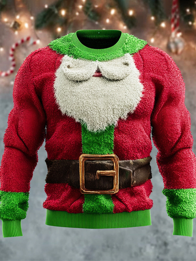 Comstylish Santa Claus Cosplay Design Men's Flannel Sweatshirt