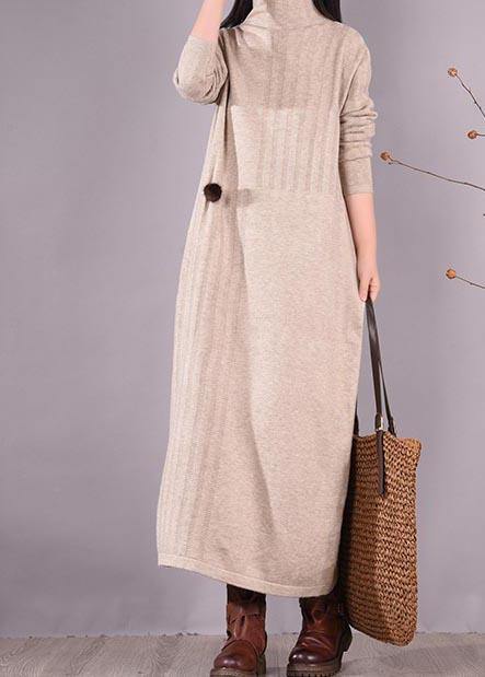 High Neck Spring Dresses Wardrobes Beige Dress