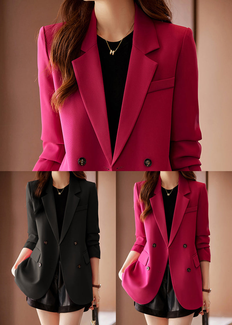 Rose Notched Back Side Open Cotton Jackets Spring