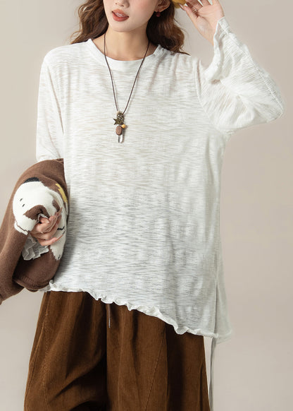 Coffee Dogs Knit Vest and White Ruffled T Shirt Knit Two Pieces Set Spring