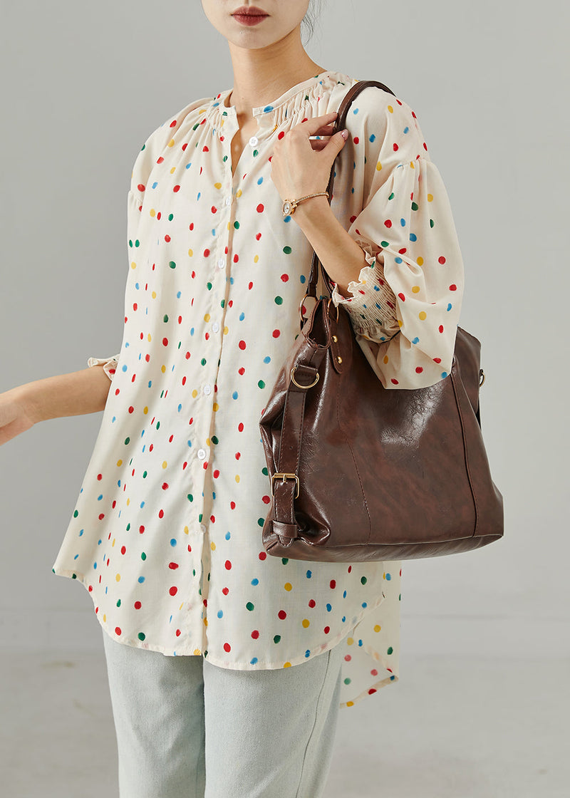 Rainbow Round Dot Oversized Cotton Shirts Spring