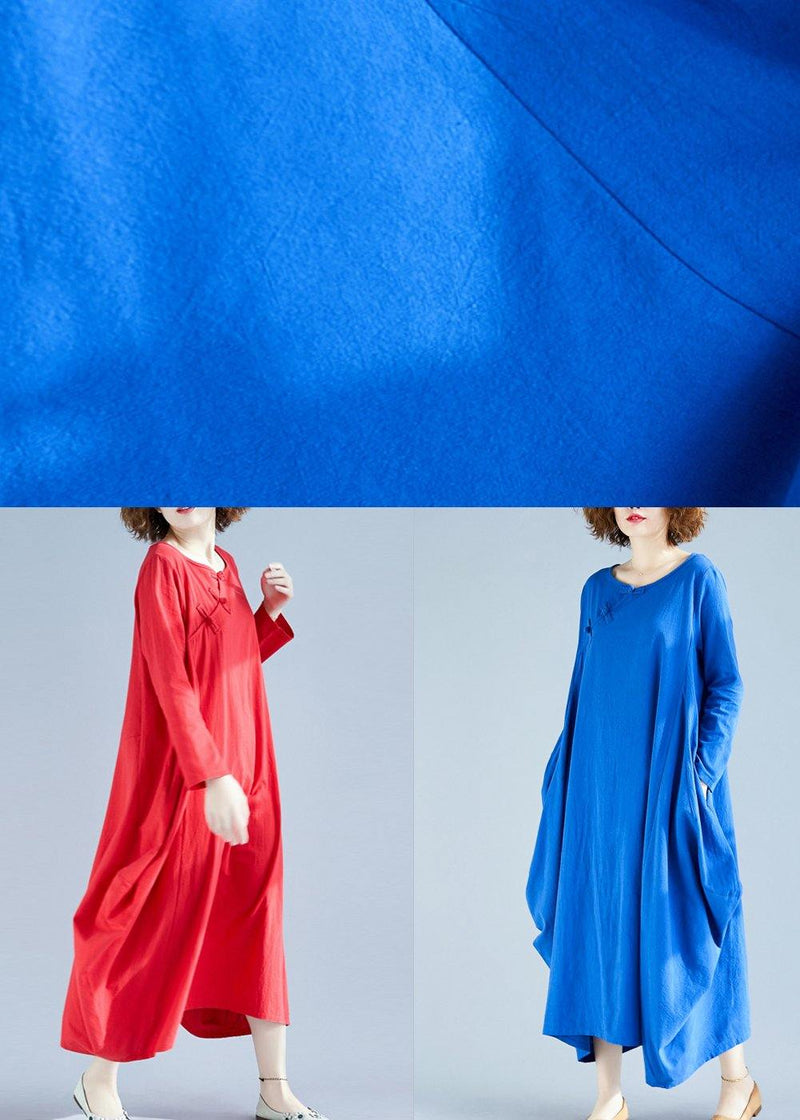 Red Outfit O Neck Asymmetric Robes Spring Dress
