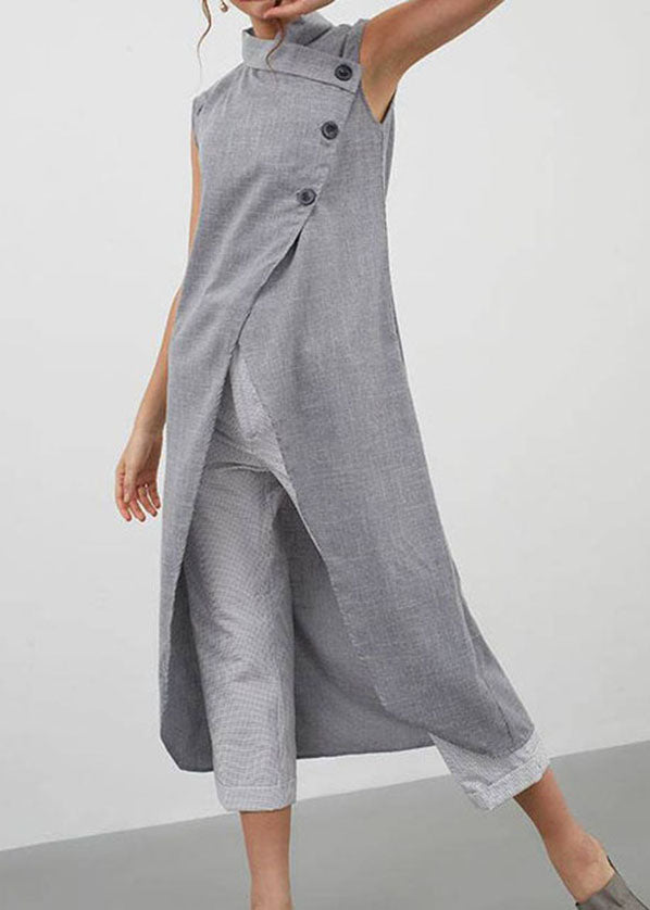 Cross Collar Asymmetrical Tank Tops Blouse Summer