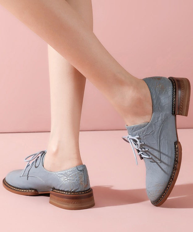Comfortable Pink Lace Up Chunky Cowhide Leather