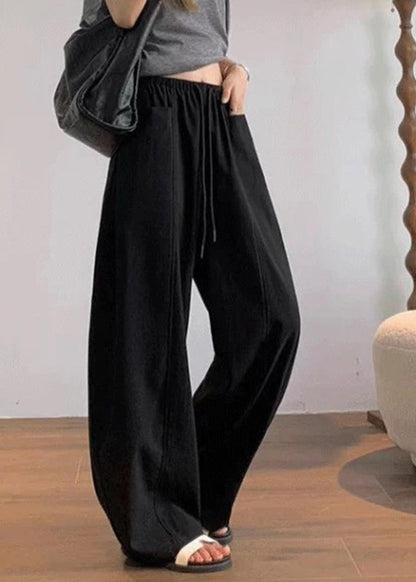 Natural Beige Pockets Wide Leg Pants Summer