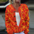 Large Floral Jacquard Women's Cardigan Knitted Sweater artswardrobe