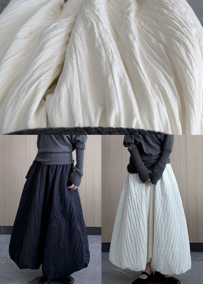 White Exra Large Hem Fine Cotton Filled a Line Skirt Winter