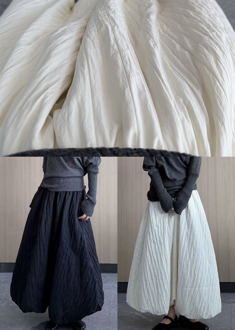 Handmade Black Exra Large Hem Fine Cotton Filled Skirts Winter