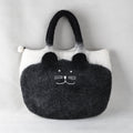 Comstylish Lovely Black Cat Contrast Color Handmade Felt Handbag