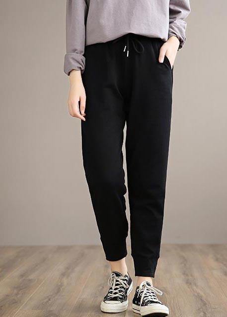 Organic Black Pants Clothing Spring Elastic Waist Gifts Pants